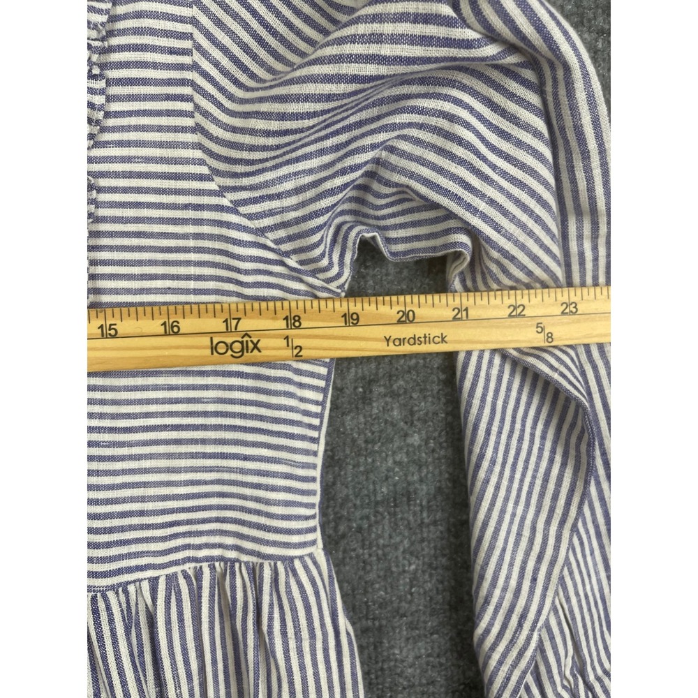 Krithi Maxi Dress Womens Size M Blue White Stripe NWT Handloom Ruffle Tiered - Picture 15 of 16